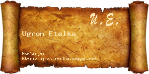 Ugron Etelka névjegykártya